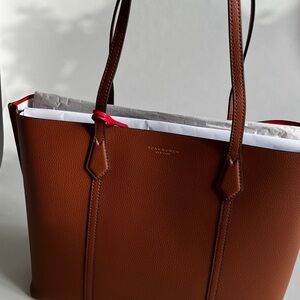 Tory Burch Brown Leather Tote with Textured Finish